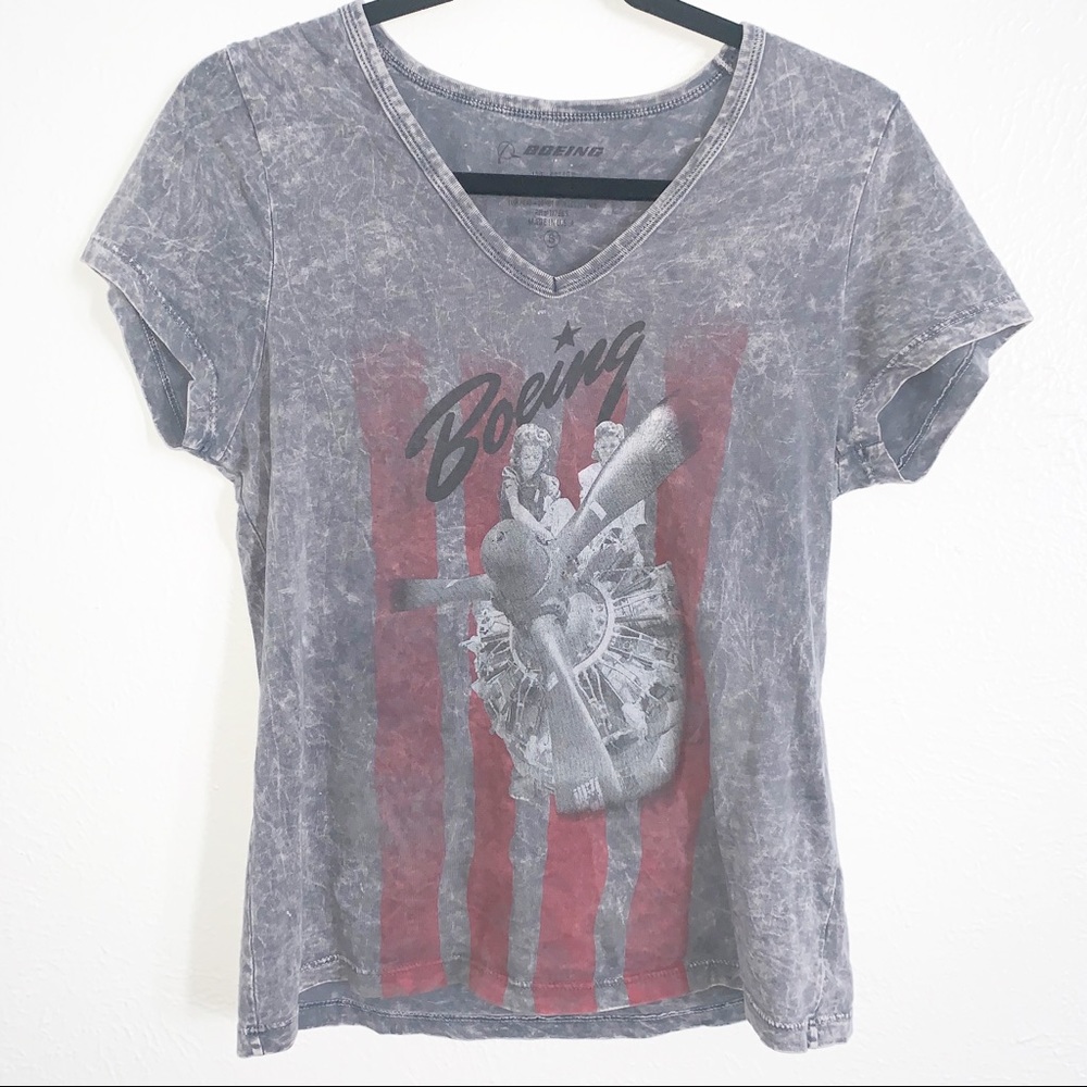 Boeing Small Grey Vintage Look Tee Shirt